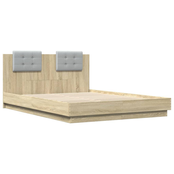 Giroletto Testiera-Struttura Letto Rovere Sonoma 140x200 cm Legno Multistrato 228350