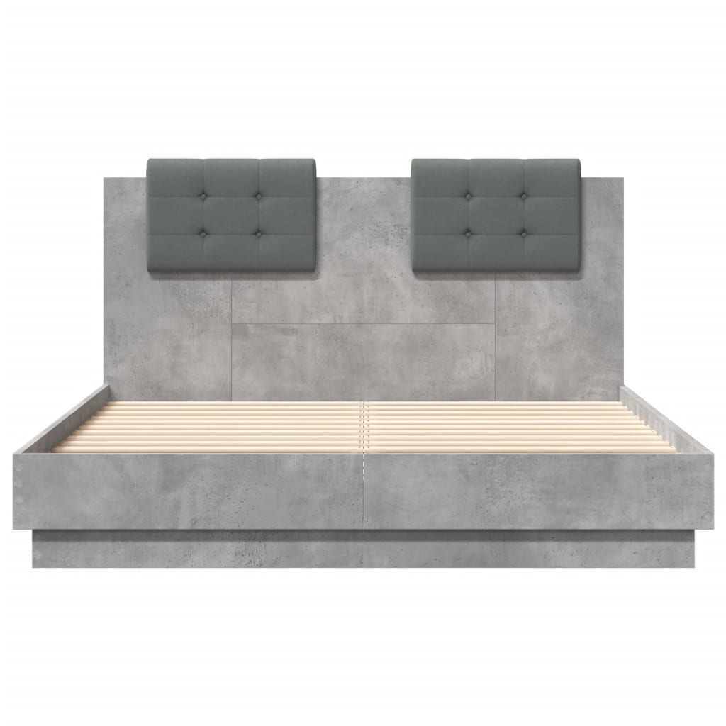 Giroletto Testiera Grigio Cemento 120x190 cm Legno Multistrato 3209964