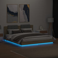 Giroletto con Testiera e LED Rovere Sonoma 180x200 cm 3209991