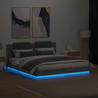 Giroletto con Testiera e LED Grigio Sonoma 180x200 cm 3209994