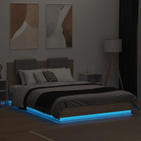Giroletto con Testiera e LED Rovere Sonoma 140x200 cm 3210012