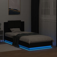 Giroletto con Testiera e LED Nero 100x200 cm 3210025