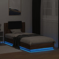 Giroletto con Testiera e LED Rovere Marrone 100x200 cm 3210030