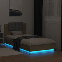 Giroletto con Testiera e LED Rovere Sonoma 75x190 cm 3210068