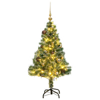 Albero Natale Artificiale 150 LED Palline e Neve Fioccata 120cmcod mxl 132180