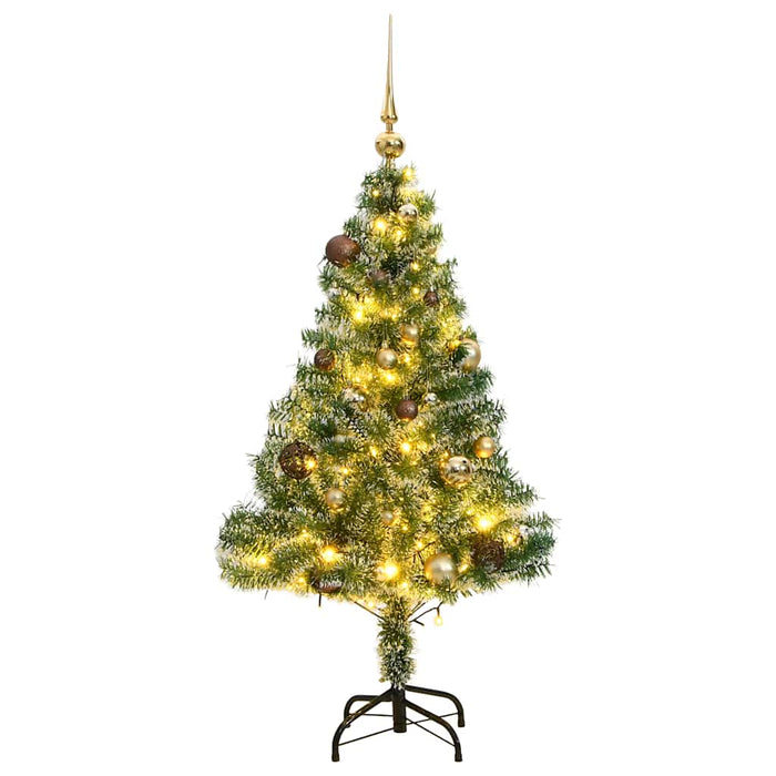 Albero Natale Artificiale 150 LED Palline e Neve Fioccata 120cmcod mxl 132180
