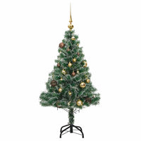 Albero Natale Artificiale 150 LED Palline e Neve Fioccata 150cm 3210084