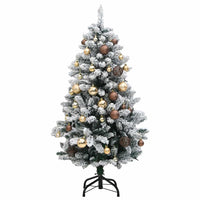 Albero Natale Incernierato con 150 LED e Palline 120 cm 3210089