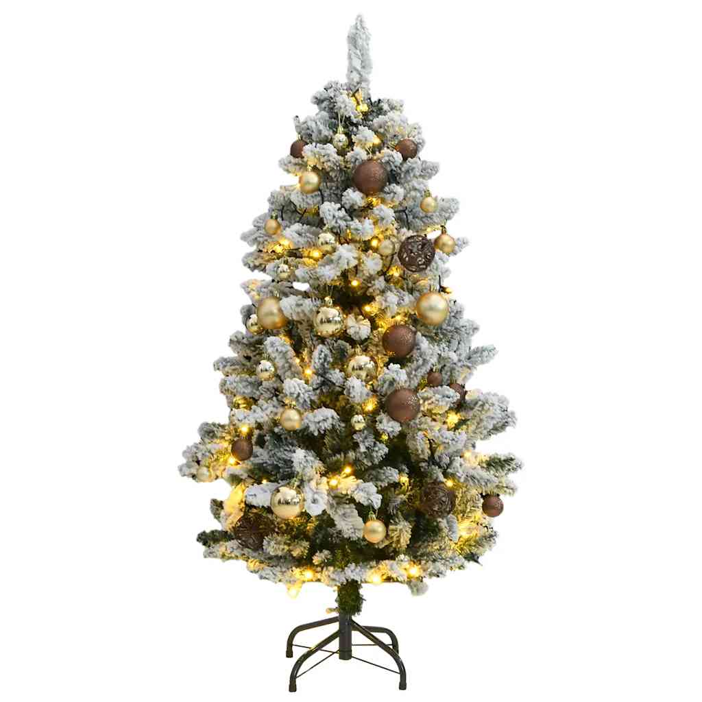 Albero Natale Incernierato con 150 LED e Palline 150 cmcod mxl 107881