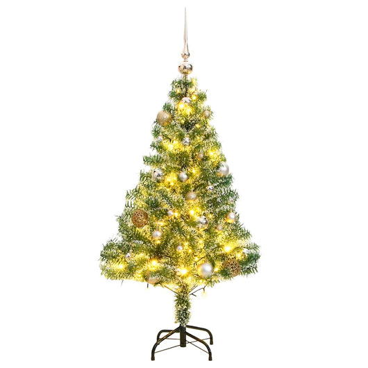 Albero Natale Artificiale 150 LED Palline e Neve Fioccata 120cmcod mxl 84243