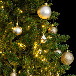 Albero Natale Incernierato con 150 LED e Palline 120 cm 3210093