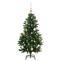 Albero Natale Incernierato con 150 LED e Palline 120 cm 3210093