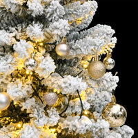 Albero Natale Incernierato con 150 LED e Palline 150 cm 3210098