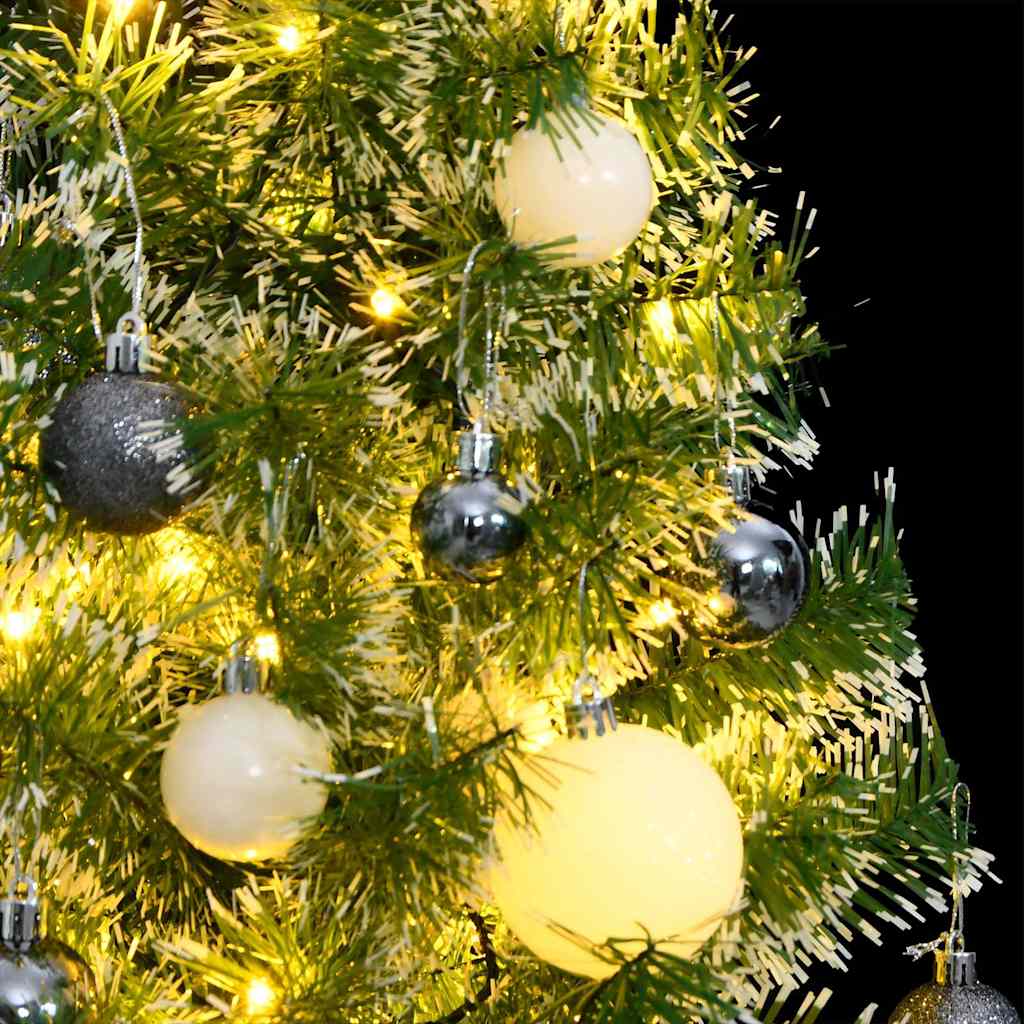 Albero Natale Artificiale 150 LED Palline e Neve Fioccata 120cmcod mxl 108221