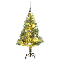 Albero Natale Artificiale 150 LED Palline e Neve Fioccata 150cmcod mxl 84244