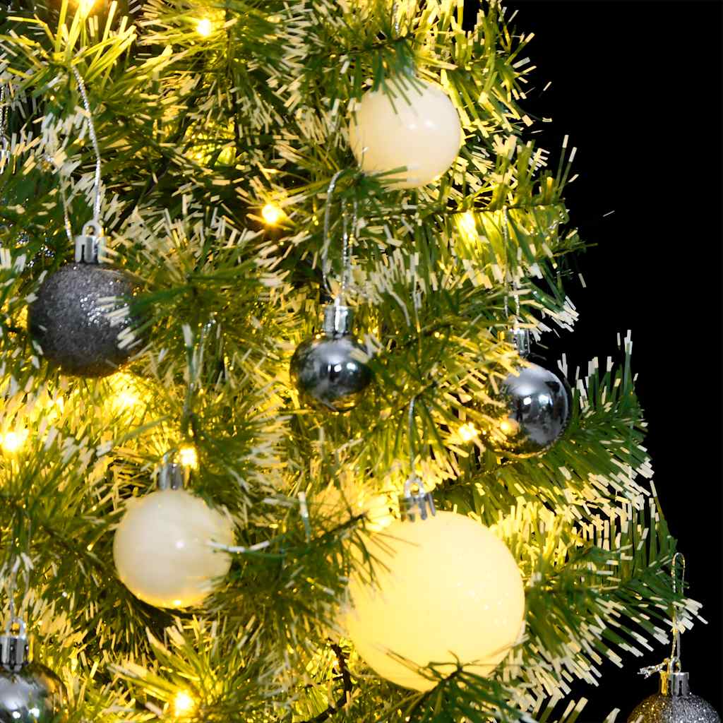 Albero Natale Artificiale 150 LED Palline e Neve Fioccata 150cmcod mxl 84244