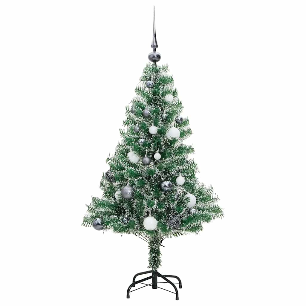 Albero Natale Artificiale 150 LED Palline e Neve Fioccata 150cm 3210100