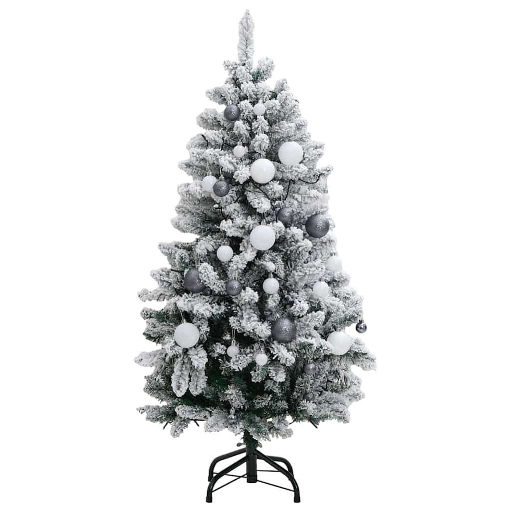 Albero Natale Incernierato con 150 LED e Palline 150 cm 3210106