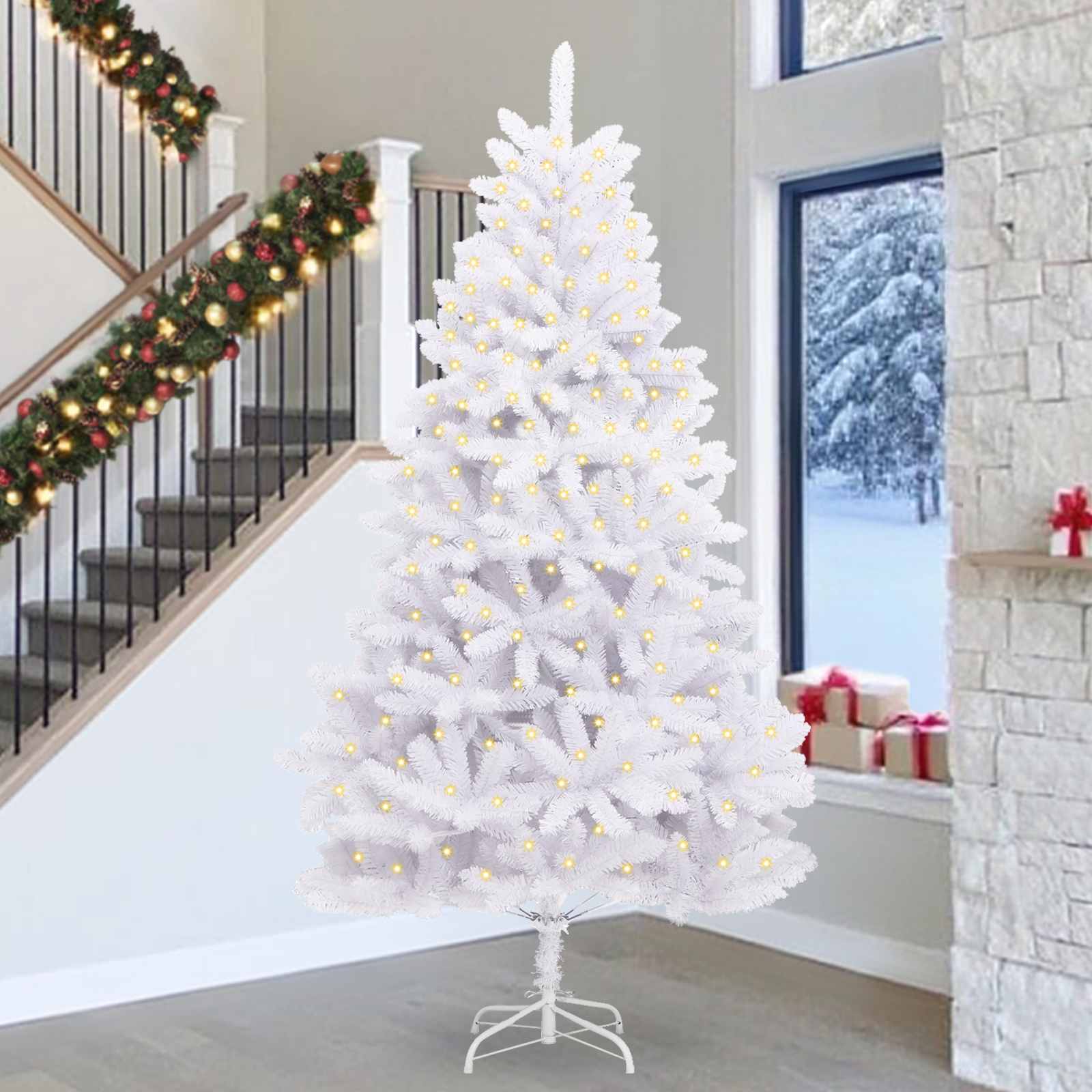 Albero di Natale artificiale Bianco 300 cm PVC e Metallo 3210119