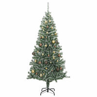 Albero di Natale Artificiale con 300 LED Palline e Neve 180 cm 3210125