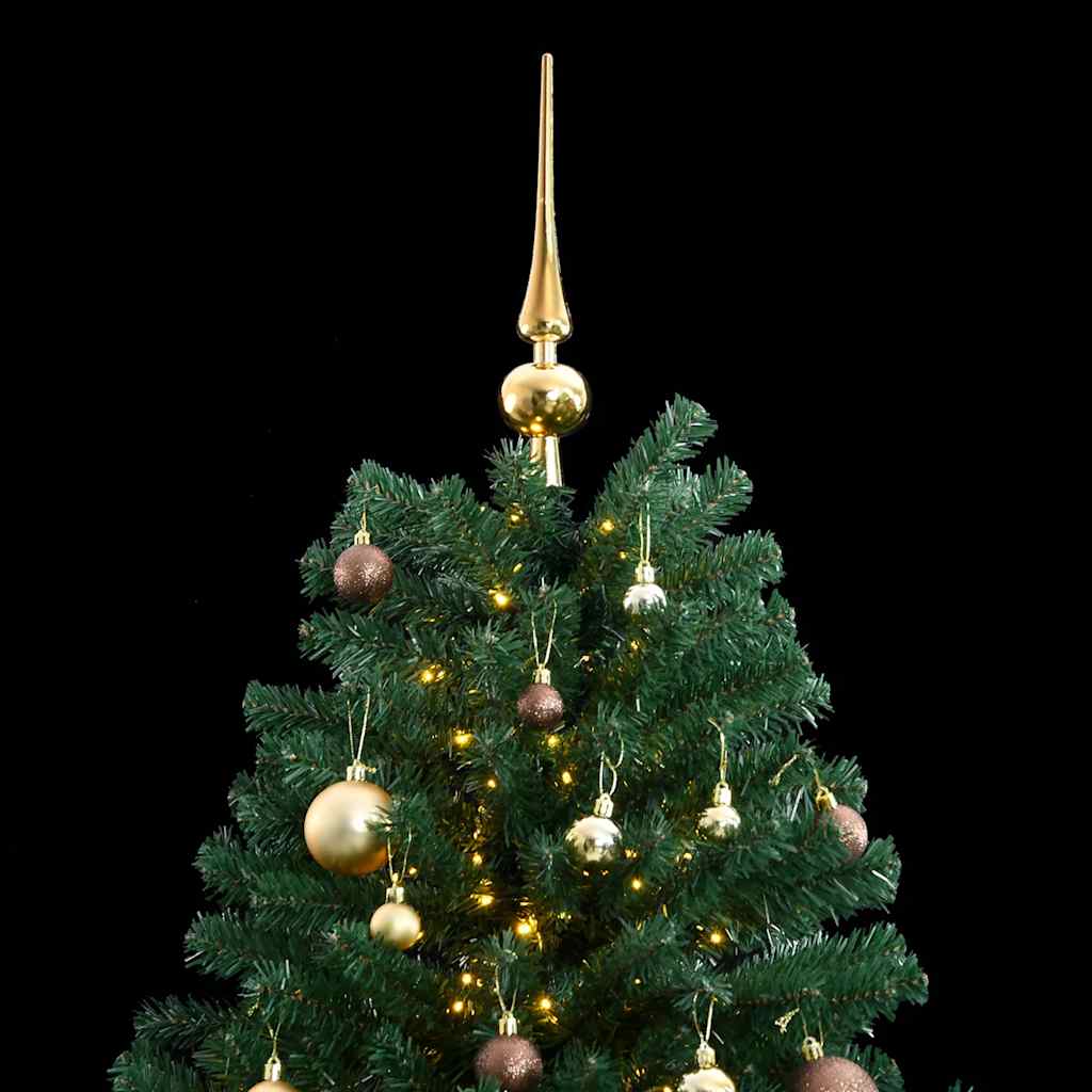 Albero Natale Incernierato con 300 LED e Palline 210 cm 3210129