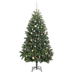 Albero Natale Artificiale Incernierato 300 LED e Palline 270 cm 3210131
