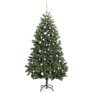 Albero Natale Incernierato con 300 LED e Palline 300 cm 3210132