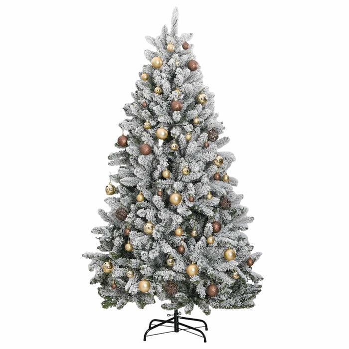 Albero Natale Incernierato con 300 LED e Palline 180 cm 3210138