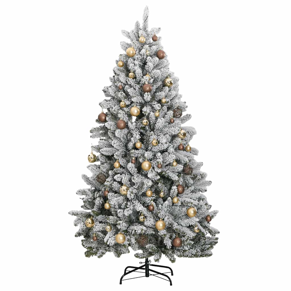 Albero Natale Incernierato con 300 LED e Palline 210 cm 3210139