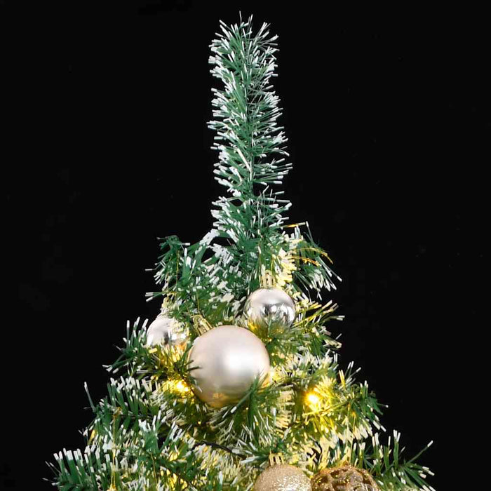 Albero di Natale Artificiale con 300 LED Palline e Neve 210 cm 3210144