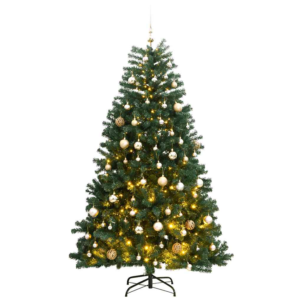 Albero Natale Incernierato con 300 LED e Palline 180 cmcod mxl 131871