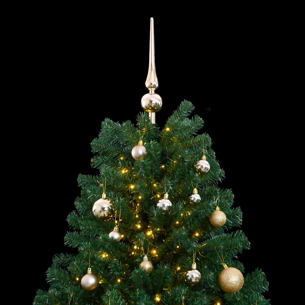 Albero Natale Incernierato con 300 LED e Palline 210 cm 3210147