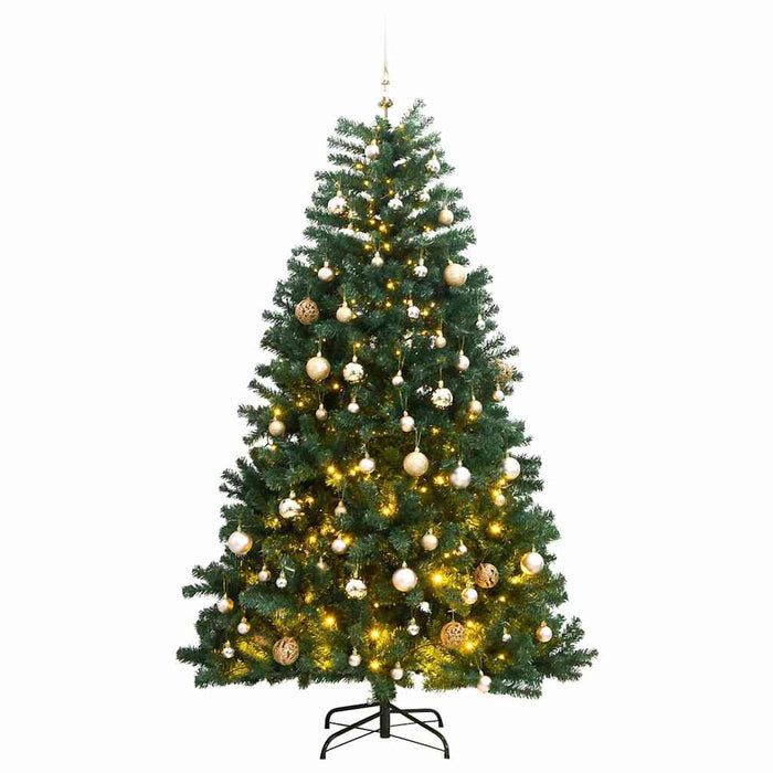 Albero Natale Incernierato con 300 LED e Palline 240 cmcod mxl 107885