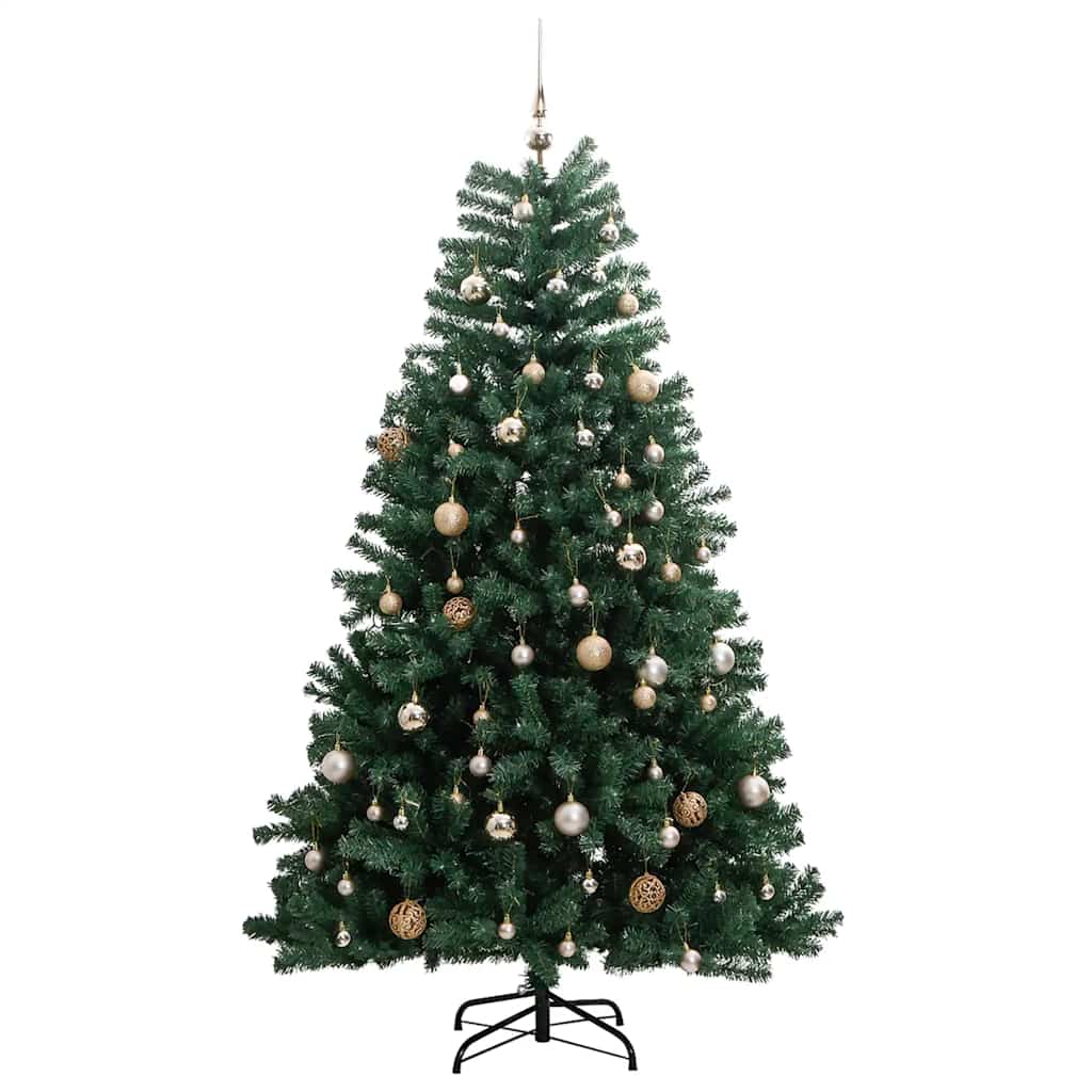 Albero Natale Incernierato con 300 LED e Palline 240 cm 3210148