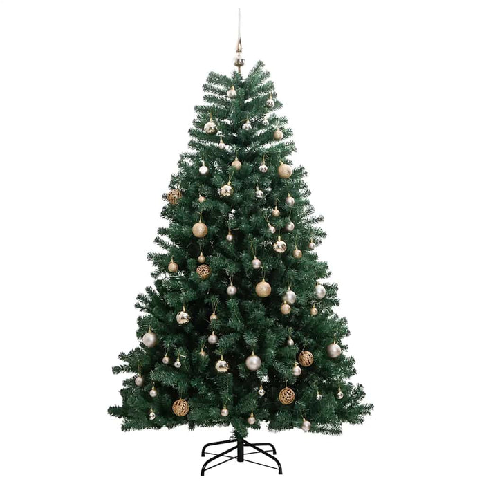 Albero Natale Incernierato con 300 LED e Palline 240 cm 3210148