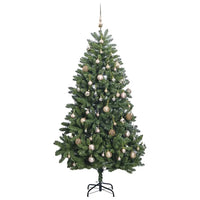 Albero Natale Incernierato con 300 LED e Palline 300 cm 3210150
