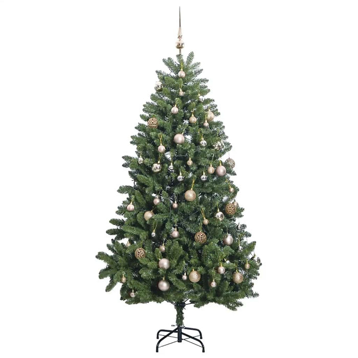 Albero Natale Incernierato con 300 LED e Palline 300 cm 3210150