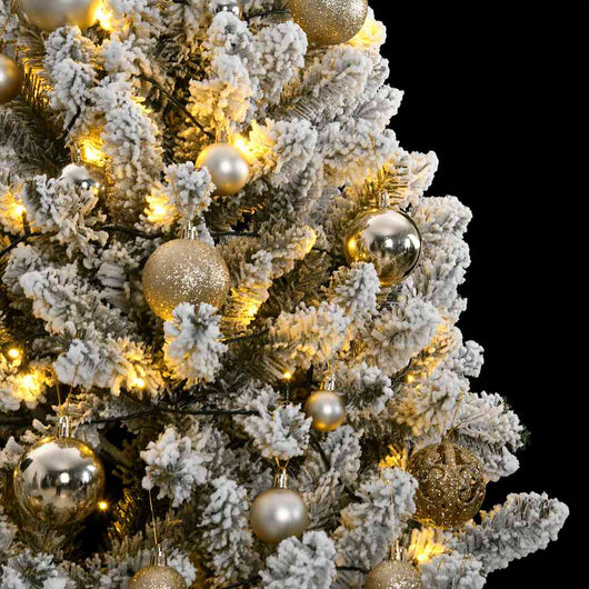 Albero Natale Incernierato con 300 LED e Palline 180 cm 3210156