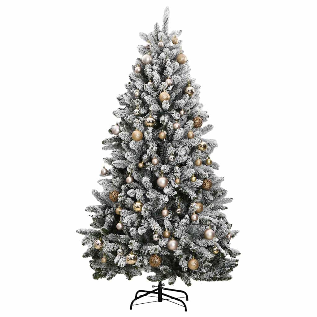 Albero Natale Incernierato con 300 LED e Palline 240 cm 3210158