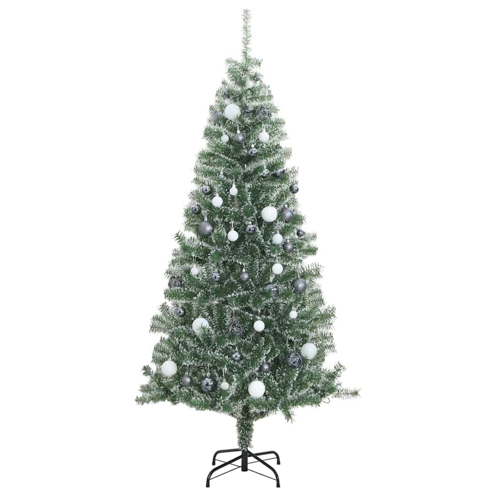 Albero di Natale Artificiale con 300 LED Palline e Neve 210 cm 3210162