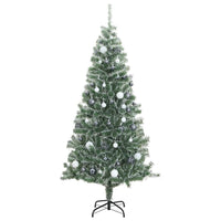 Albero di Natale Artificiale con 300 LED Palline e Neve 210 cm 3210162