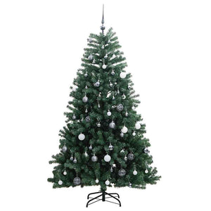 Albero Natale Incernierato con 300 LED e Palline 180 cm