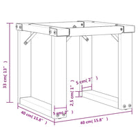 Telaio Gambe a O per Tavolino da Salotto 40x40x33 cm in Acciaio 357869