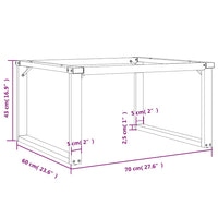 Telaio Gambe a O per Tavolino da Salotto 70x60x43 cm in Acciaio 357873