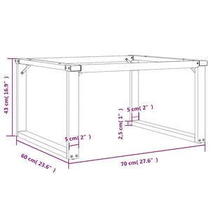 Telaio Gambe a O per Tavolino da Salotto 70x60x43 cm in Acciaio 357873