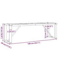 Telaio Gambe a O per Tavolino da Salotto-Gamba per Tavolo 140x30x43cm in Acciaio