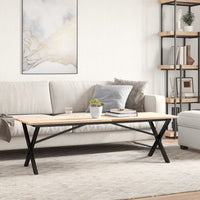 Telaio Gambe a X per Tavolino da Salotto 140x30x43cm in Acciaio 357902