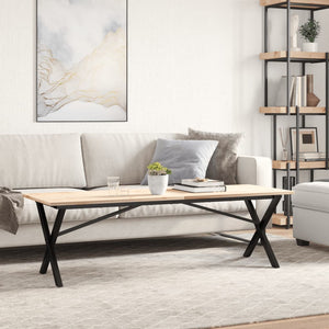 Telaio Gambe a X per Tavolino da Salotto-Gamba per Tavolo 140x30x43cm in Acciaio