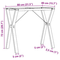 Telaio Gambe a Y per Tavolo da Pranzo 80x40x73 cm in Acciaio