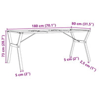 Telaio Gambe a Y per Tavolo da Pranzo 180x80x73 cm in Acciaio 357937